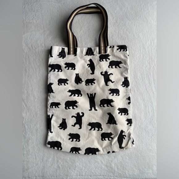 Little Blue House Handbags - Little Blue House Black Bear Cotton Tote